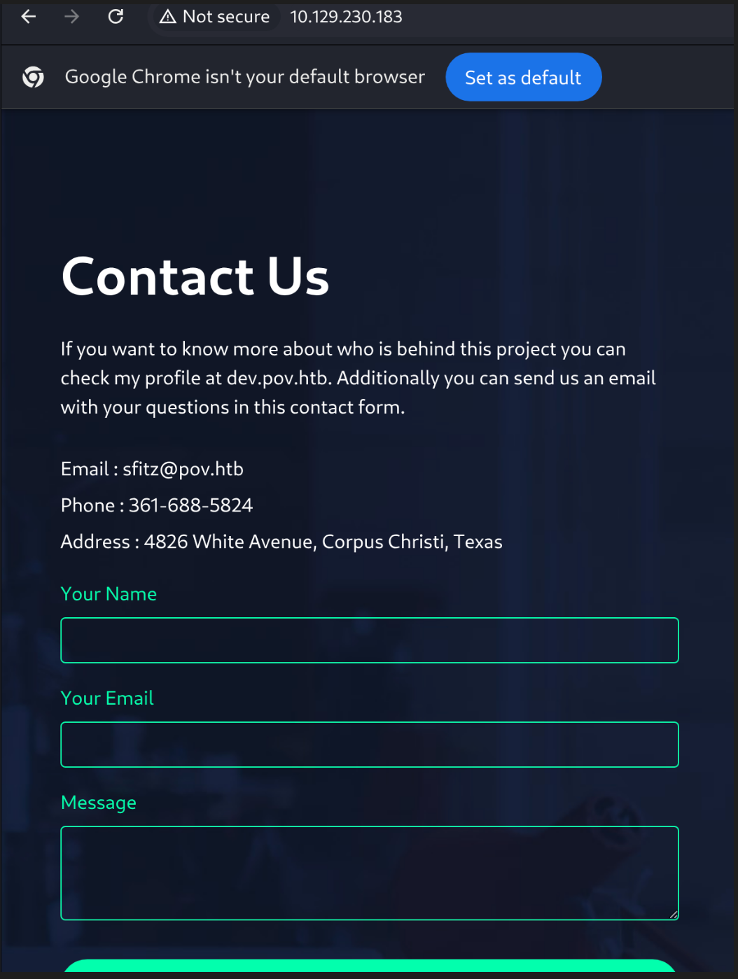 Main Page Details