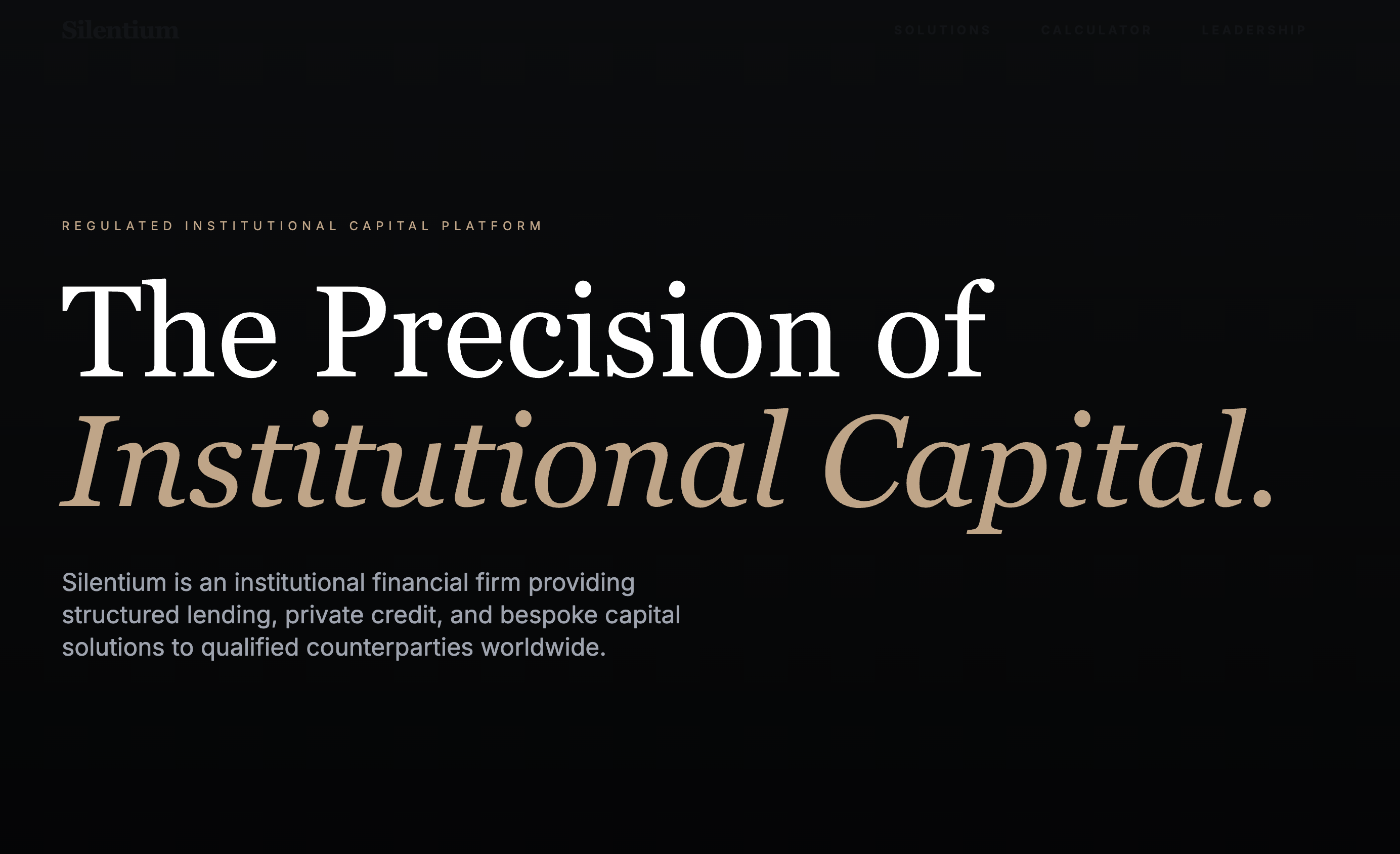 Silentium landing page
