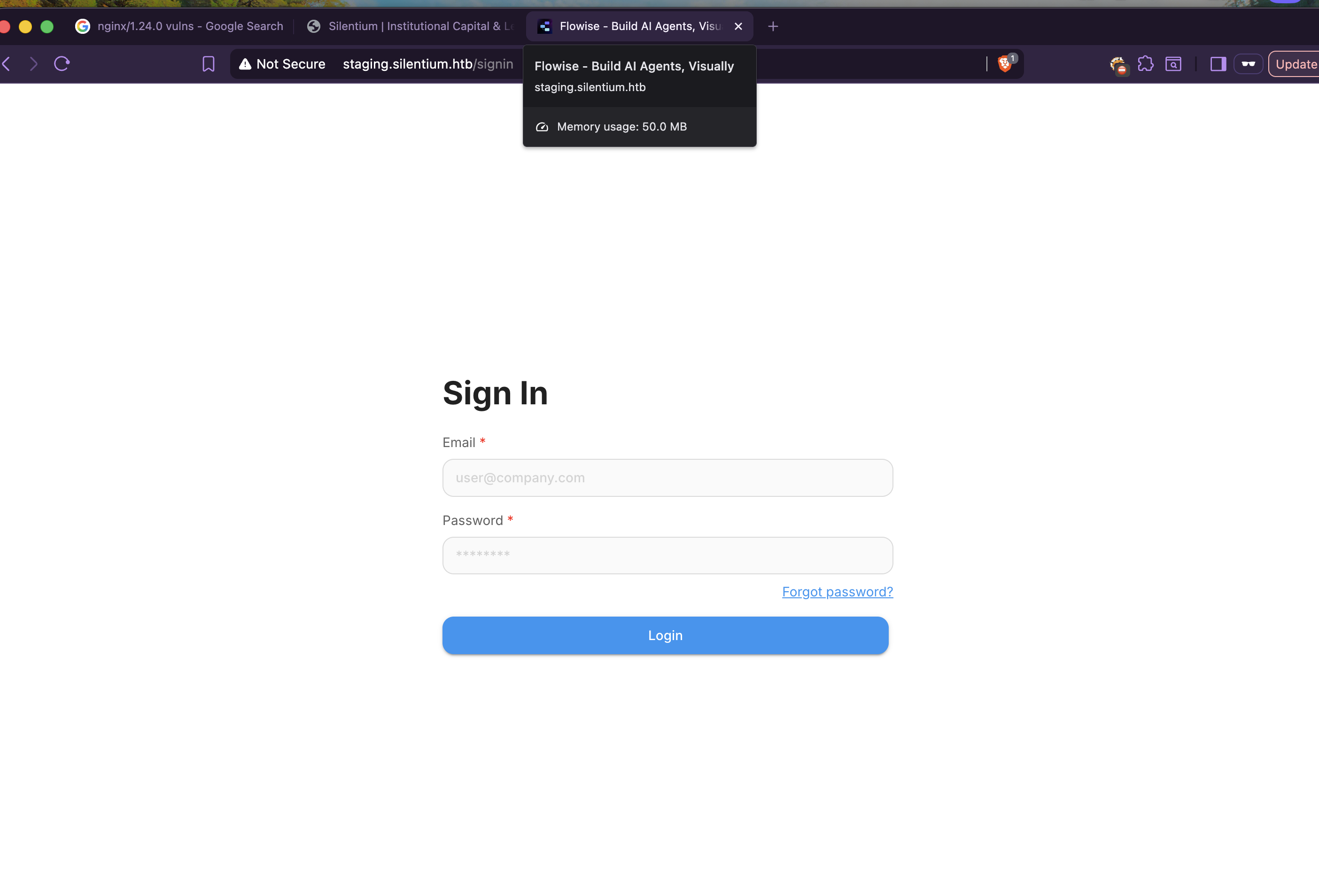 Flowise login page